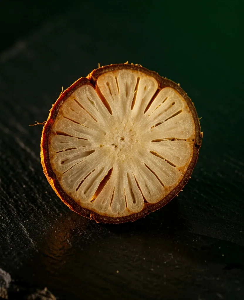 Macro view of a botanical root cross-section