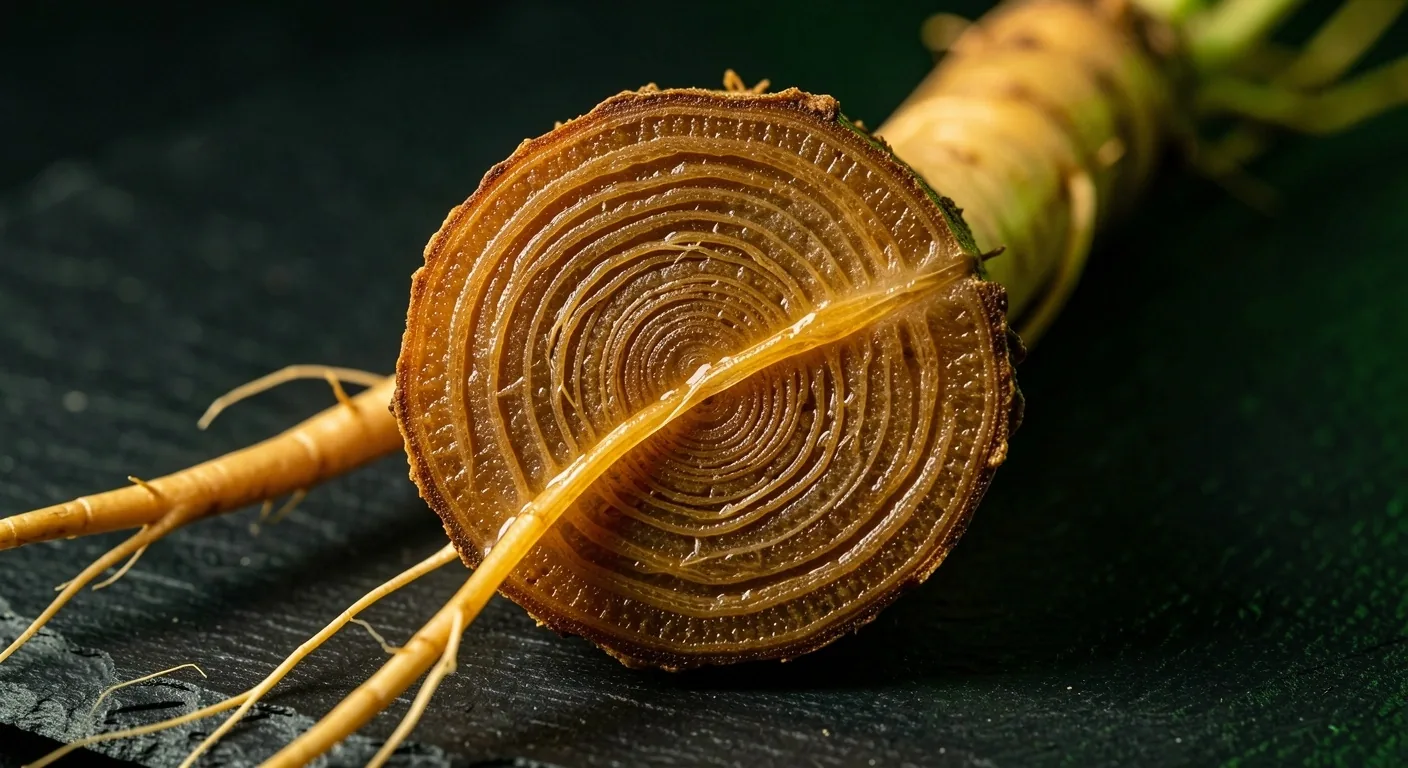 Cross-section of a medicinal root showing internal structure