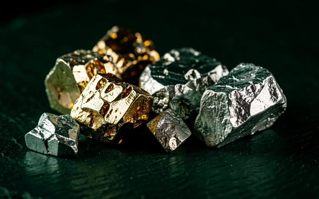 Raw mineral fragments showing magnesium and zinc in natural form