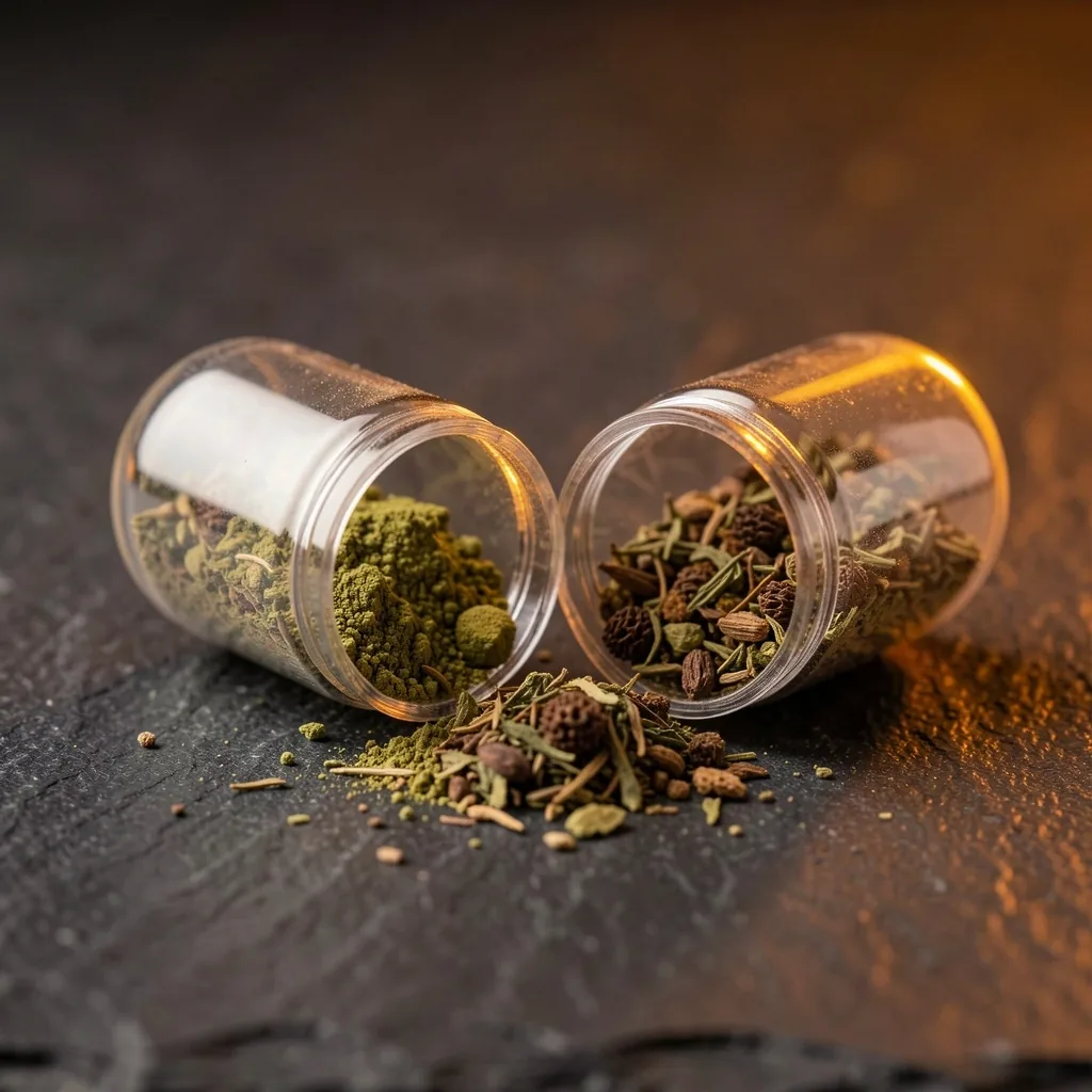 Capsules with natural botanical powder